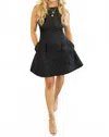 Entro Bridget Textured Peplum Mini Dress In Black In Black
