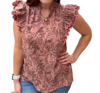 Entro Brooke Blouse In Clay In Pink