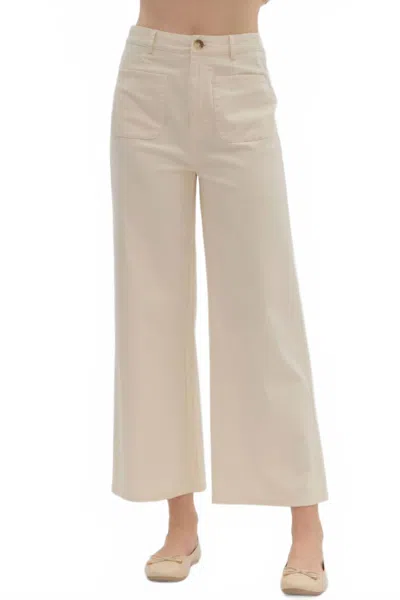 Entro Brooke Wide Leg Pants In Ecru In Neutral