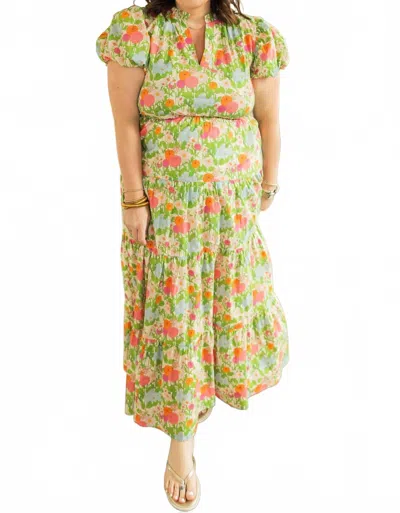 Entro Brynlee Floral Maxi Dress - Plus In Marigold In Multi