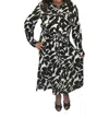 Entro Button Front Midi Dress In Cream/black In Multi