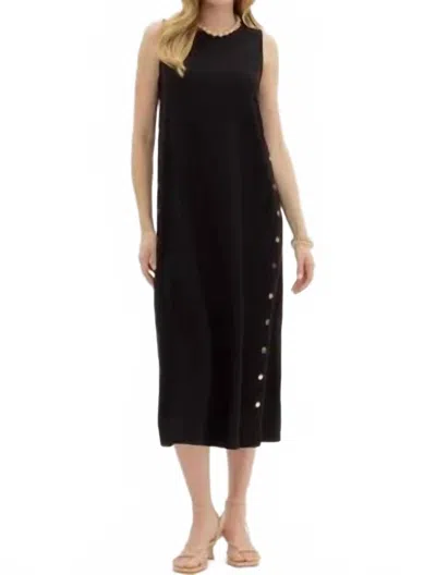 Entro Buttons Midi Dress In Black
