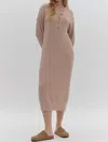Entro Call Me Cozy Knitted Midi Dress In Taupe