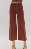 ENTRO CALLIE CORDUROY WIDE LEG PANTS IN CHESTNUT