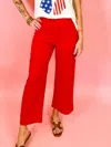 Entro Calm Feeling Twill Pant In Firecracker Red In Multi