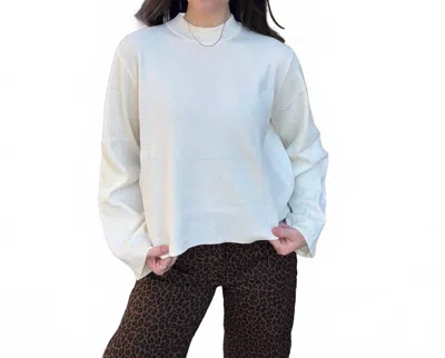 Entro Carley Crewneck Sweater In White In Blue