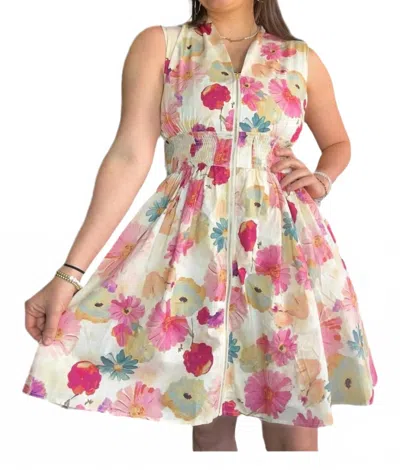 Entro Carlie Floral Zip-up Dress In Multi