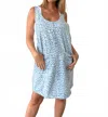 Entro Carly Sleeveless Leopard Dress In Light Denim In Blue
