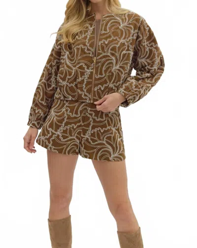 Entro Carmen Long Sleeve Jacket In Brown