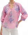 Entro Carnation Peasant Top In Pink