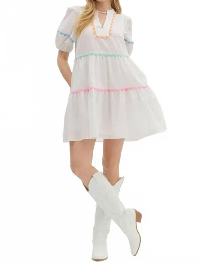 Entro Caroline Mini Dress In White