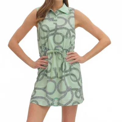 Entro Caroline Rope Print Mini Dress In Mint In Green