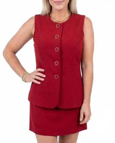 Entro Caroline Vest And Shorts Set In Fuchsia In Red