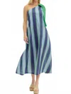 Entro Carrie Anne Midi Dress In Blue Green In Blue