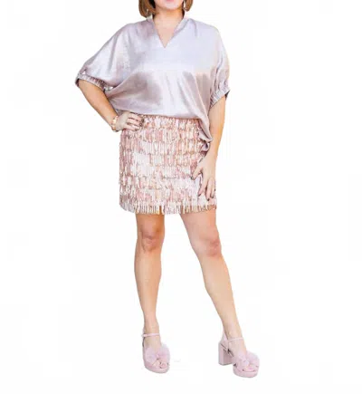 Entro Champagne Toast Skirt In Gold In White