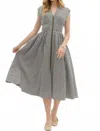 Entro Charlotte Gingham Midi Dress In Multi In Gray