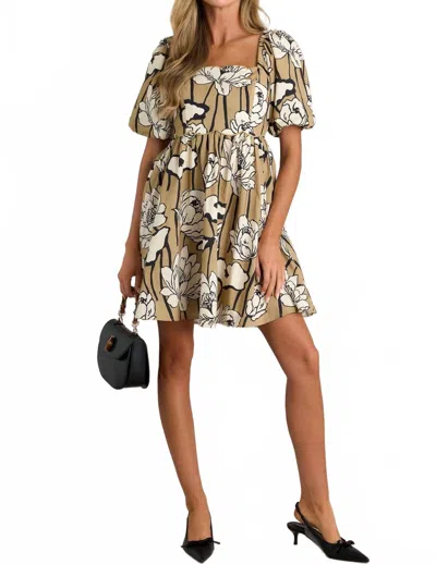 Entro Chasing Dreams Dress In Taupe In Gray