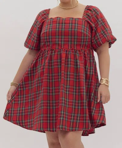 Entro Cheerful Time Dress In Red