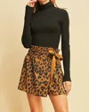 Entro Cheetah Wrap Skort In Brown