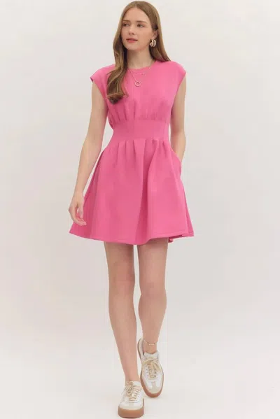 Entro Chic Cinched Waist Mini Dress In Pink