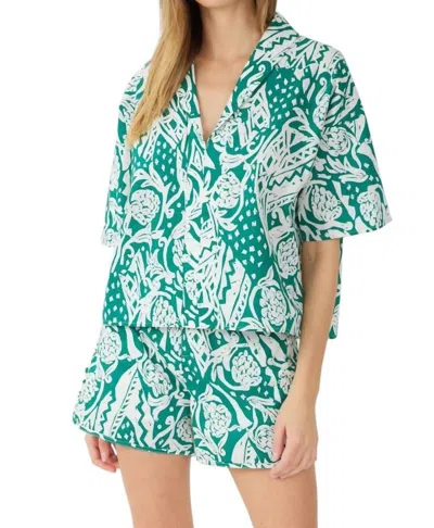 Entro Chic Print Set In Green Multi