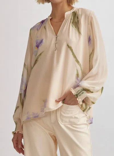 Entro Chiffon Floral Blouse In Multi In Neutral