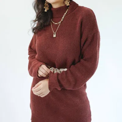 Entro Cinnamon Spice Sweater Dress In Chocolate In Brown