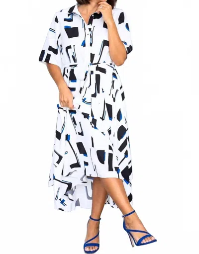 Entro City Lights Midi Shirt Dress In White