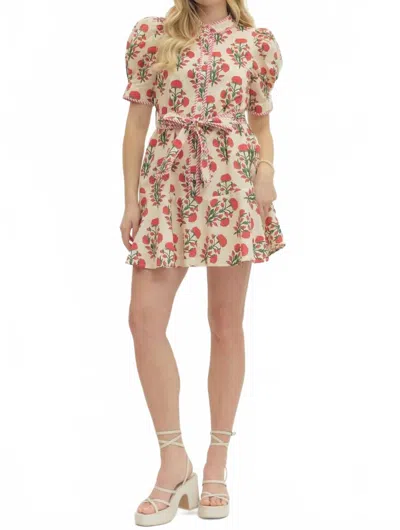 Entro Claire Dress In Red In Brown