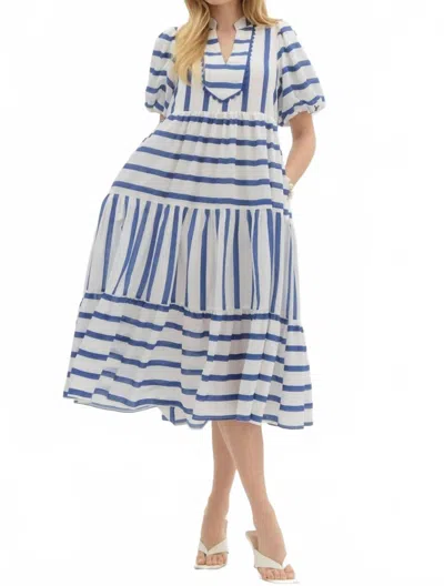 Entro Claire Midi Dress In Blue