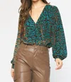 Entro Class And Sass Bodysuit In Teal In Blue