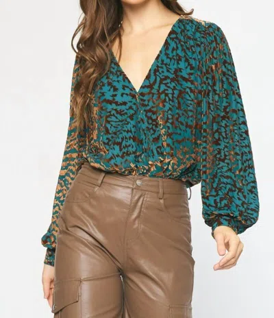 Entro Class And Sass Bodysuit In Teal In Blue