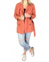Entro Classic Suede-like Jacket In Rust In Orange