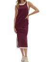 Entro Classy & Bold Midi Dress In Merlot In Red