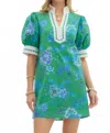 Entro Chic Floral Mini Dress Green In Green