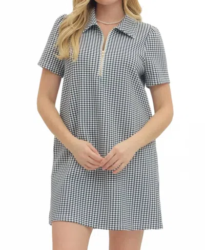 Entro Coastal Chic Mini Dress In Blue In Gray