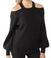 Entro Cold Shoulder Sweater In Black In Black