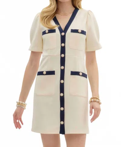 Entro Colette Button-up Dress In Ivory In White