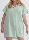 Entro Collared Basic Dress In Mint In Green