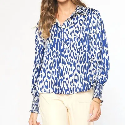 Entro Collared Button Up Top In Multi