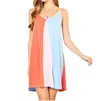 Entro Color Block Sleeveless Mini Dress In Red Orange Combo In Multi