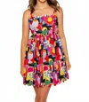 Entro Color Pop Abstract Scallop Mini Dress In Multicolor In Multi