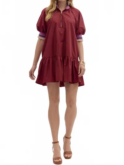 Entro Colorband Mini Dress In Burgundy
