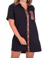 Entro Colorblock Collared Button Up Mini Dress In Black In Multi