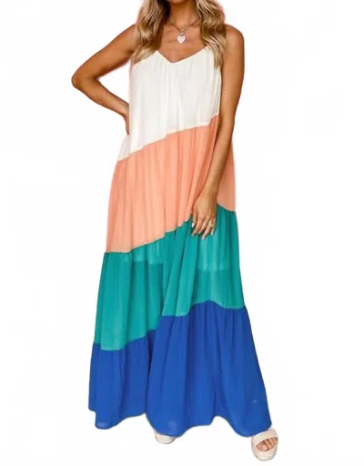 Entro Colorblock V-neck Dress In Multi
