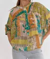 Entro Combo Button Up Top In Green In Green