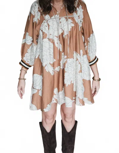 Entro Conversations Mini Dress In Camel In Brown