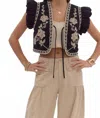 Entro Cord Vest In Black In Black