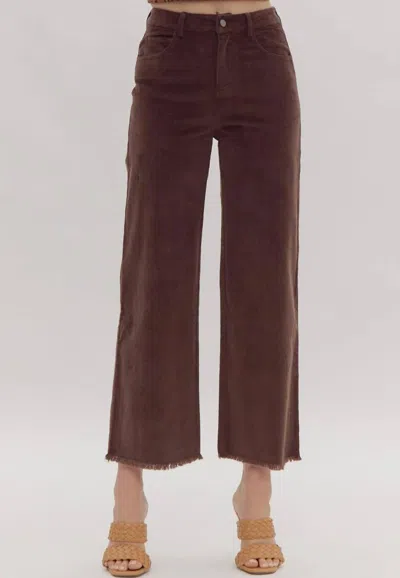 Entro Corduroy Pants In Coffee In Brown