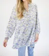 Entro Counting Blessings Floral Shift Top In Light Blue/lilac In Multi